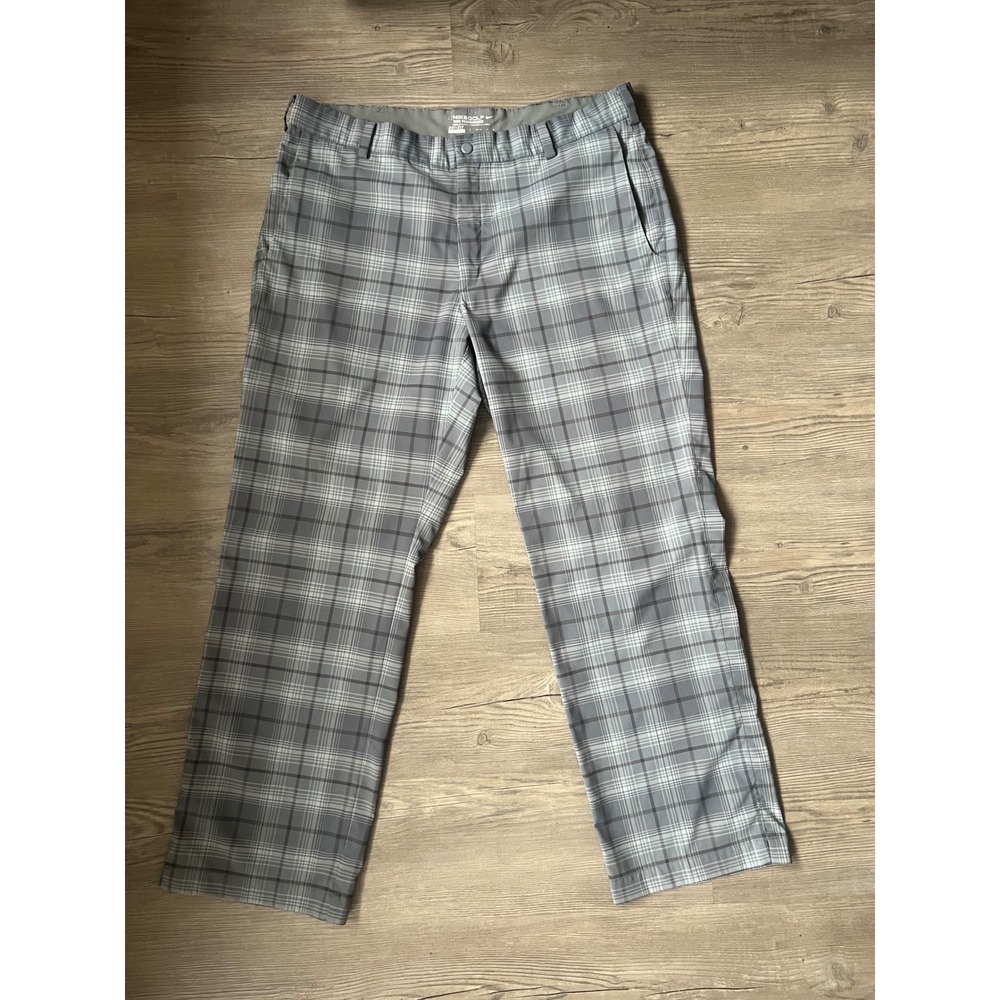 Nike Golf Tour Performance Men's Dri-Fit Gray Plaid Pants Size 36 x 30 - Picture 2 of 8